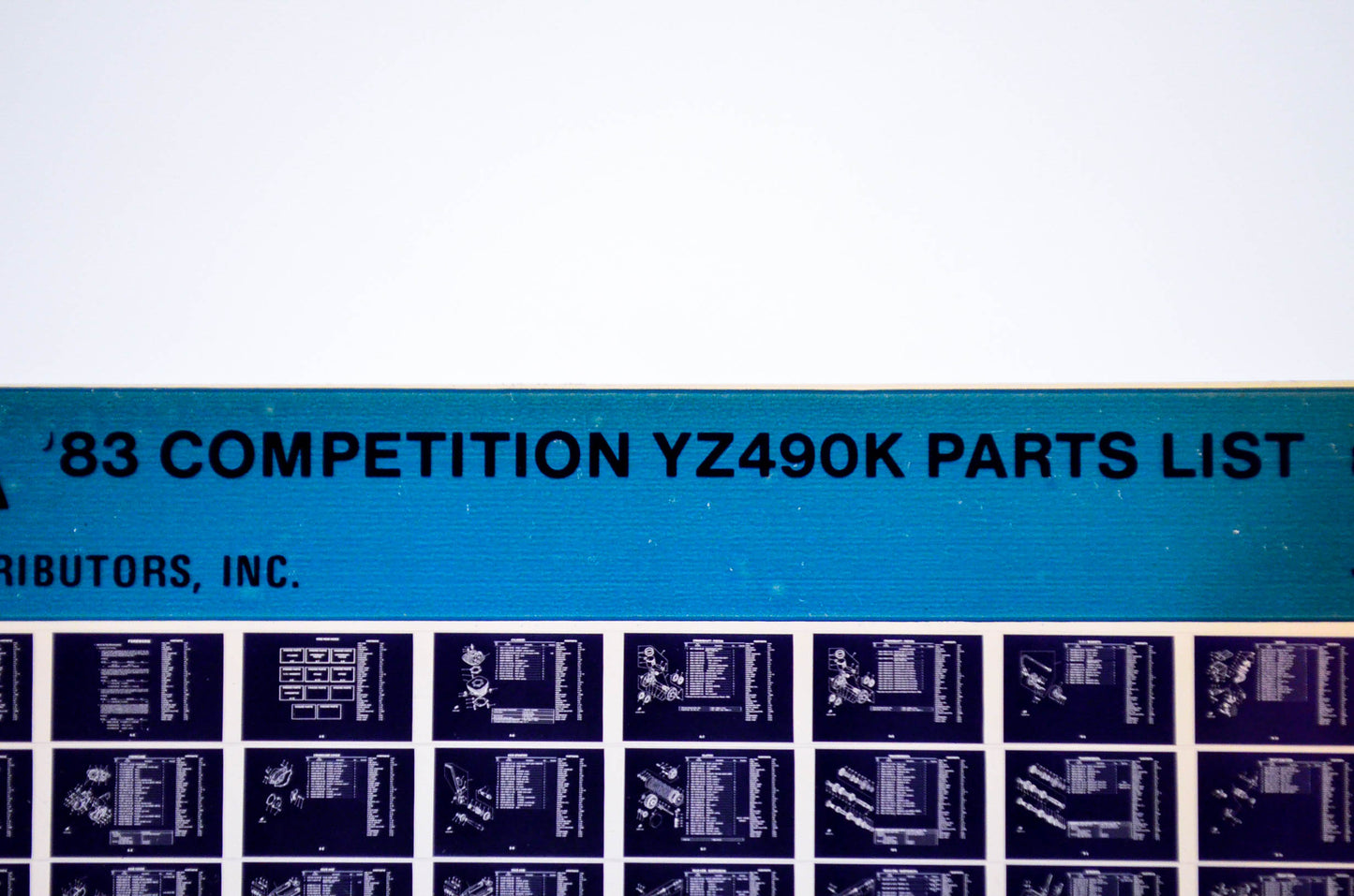 OEM Yamaha YZ490K 1984/January 23 '83 Competition Parts List Microfiche