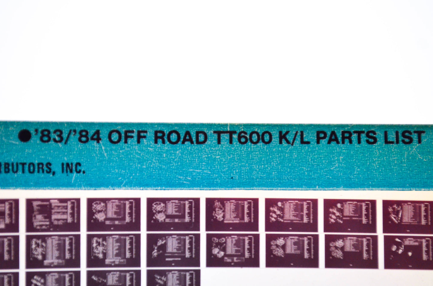 OEM Yamaha TT600 K/L 1984/Sept 7 '83 - '84 Off Road Parts List Microfiche