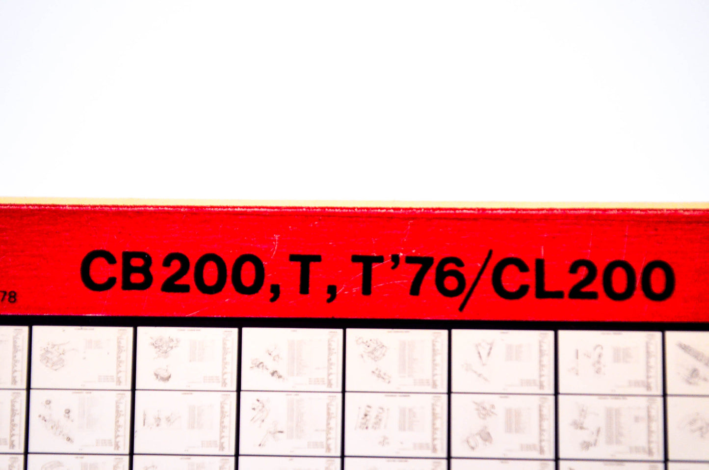OEM Honda CB200, T, T'76/CL200 1978/July '78 Parts Catalog Microfiche