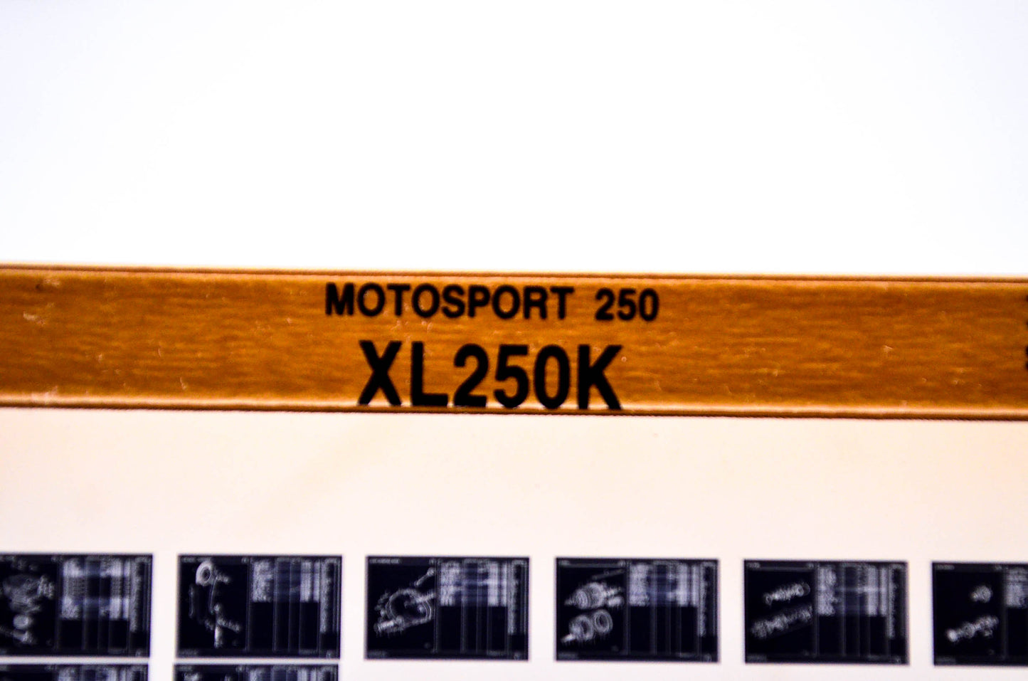 OEM Honda XL250K 1986/September '86 Motorsport 250 Parts Catalog Microfiche