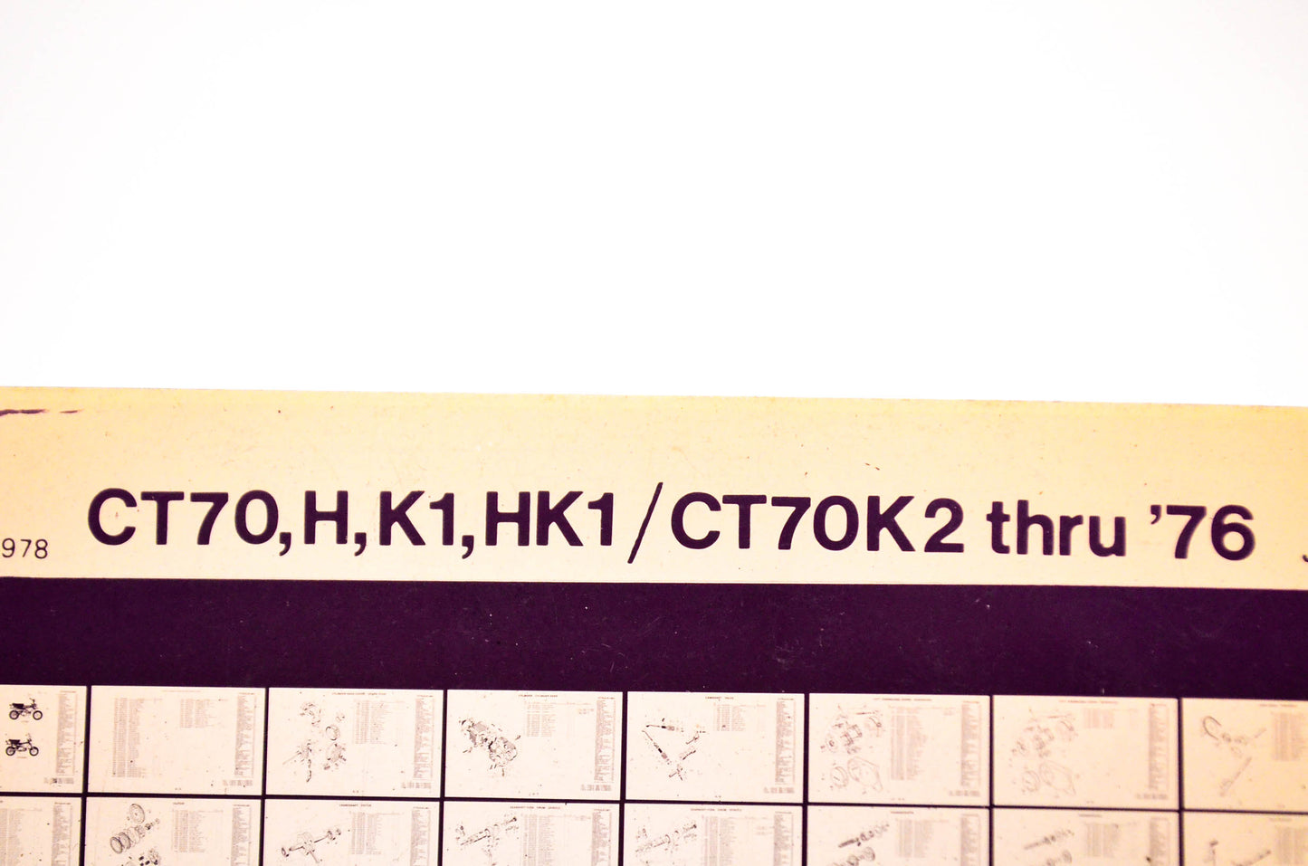 OEM Honda CT70,H,K1,HK1/CT70K2 1979/January '76 Parts Catalog Microfiche
