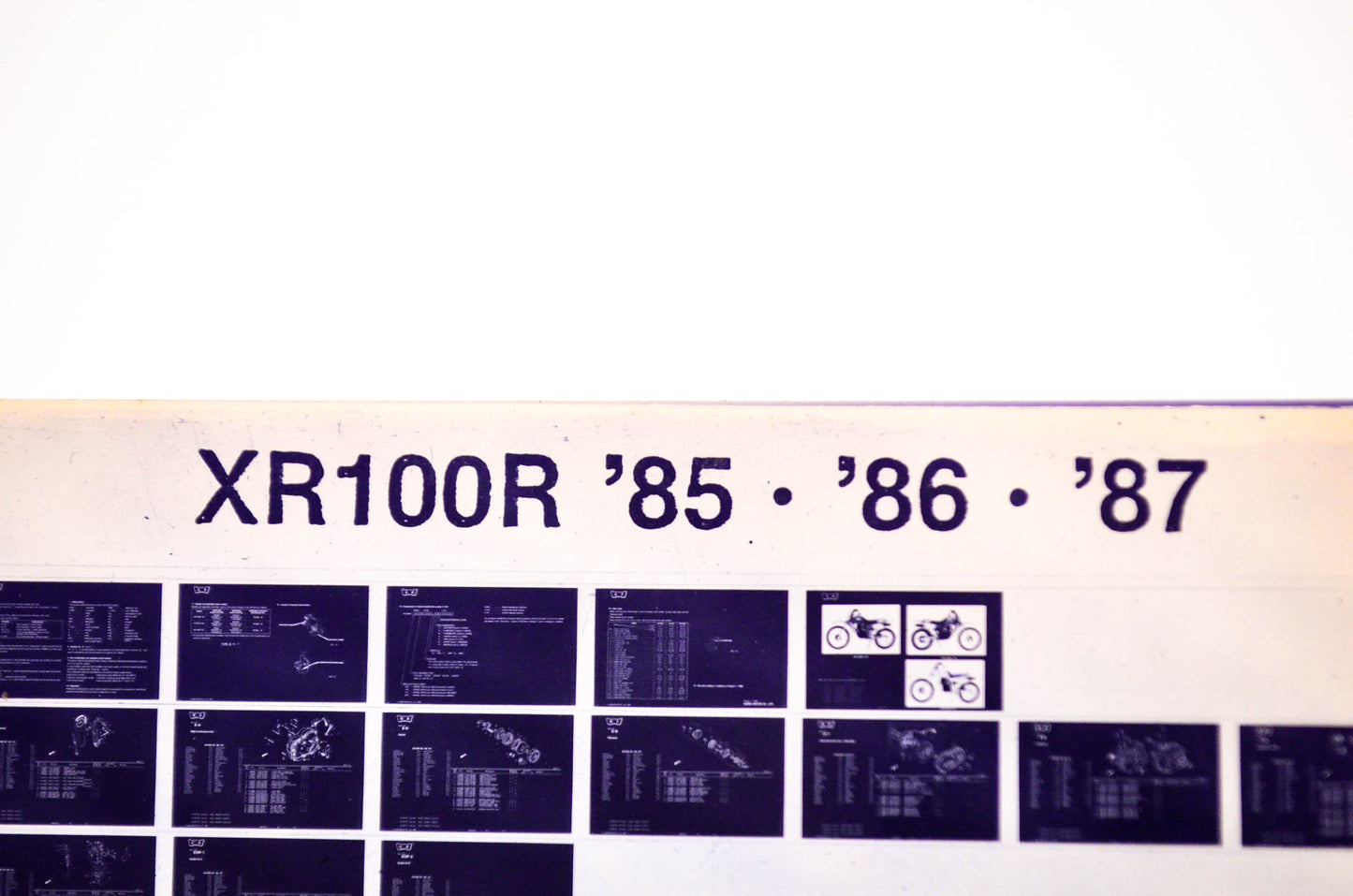 OEM Honda XR100R 1986/August '85 - '87 Parts Catalog Microfiche