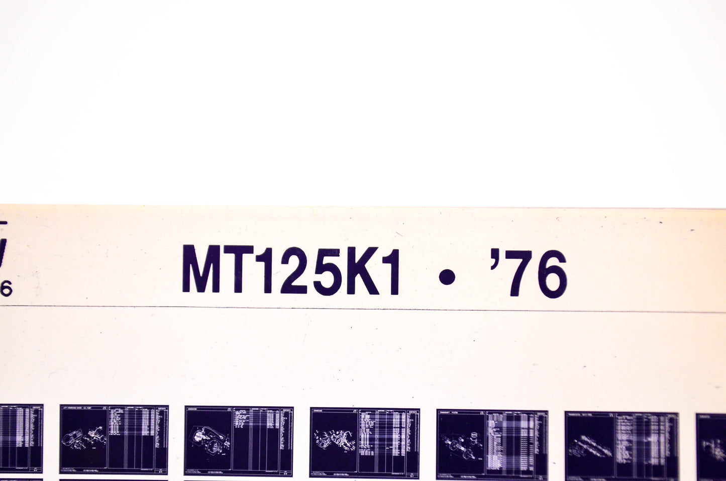 OEM Honda MT125K1 1986/September '76 Parts Catalog Microfiche