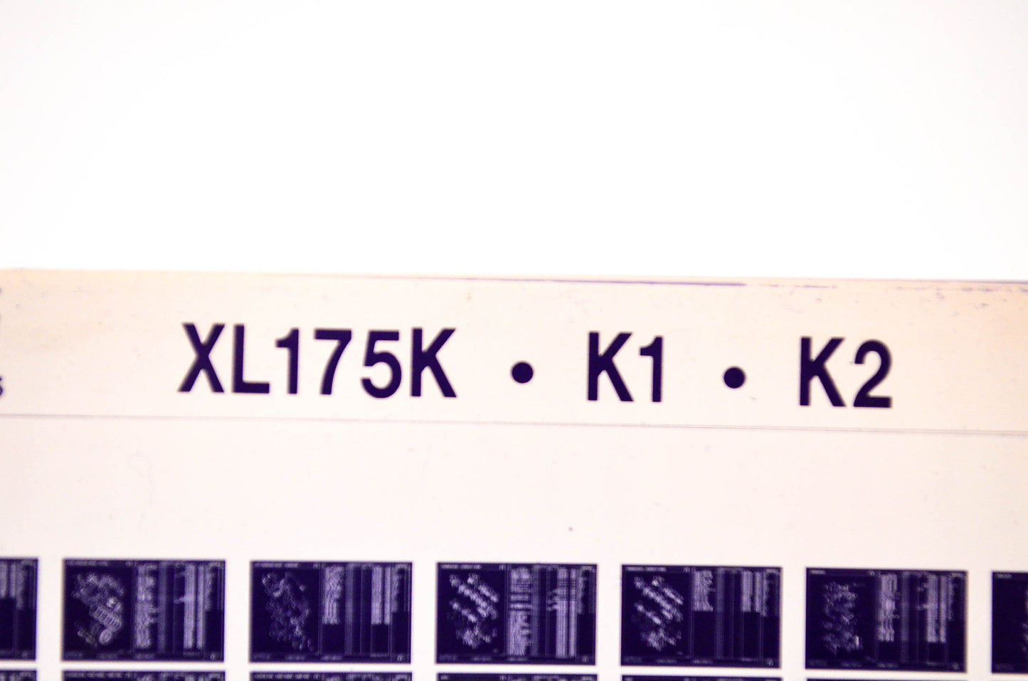 OEM Honda XL175K, K1, K2 1986/September '86 Parts Catalog Microfiche