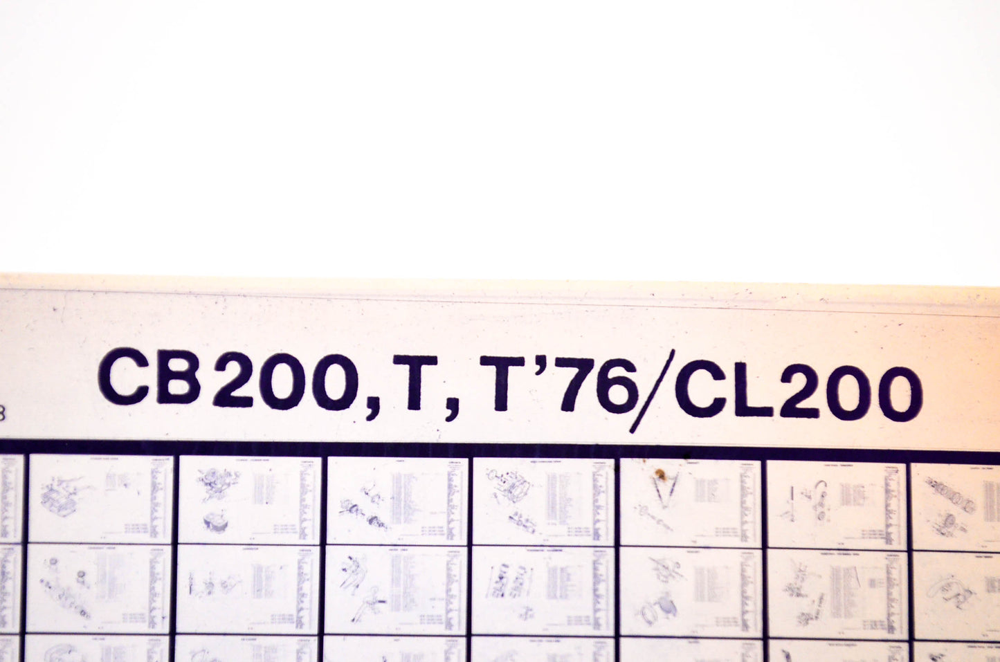 OEM Honda CB200, T, T'76/CL200 1978/July '78 Parts Catalog Microfiche
