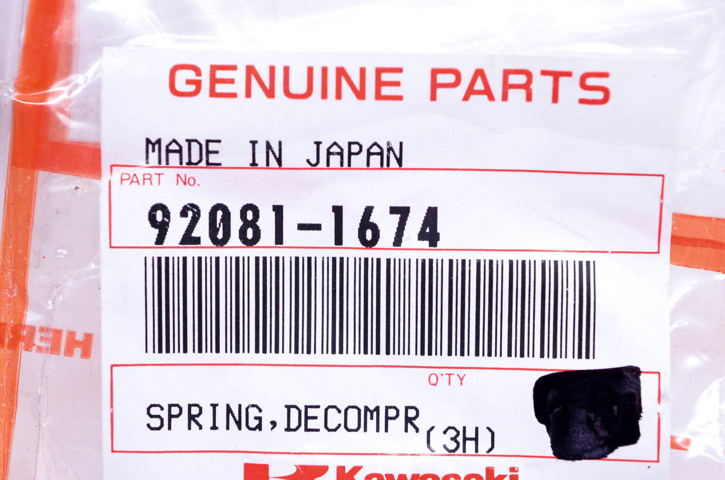 New OEM Kawasaki 92081-1674 Decompressor Spring NOS