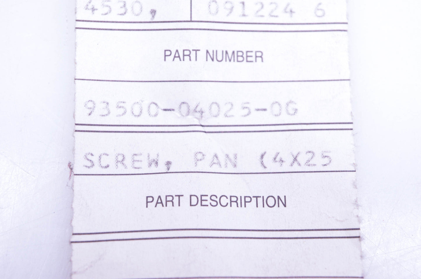 New OEM Suzuki 93500-04025-0G Panhead Screw NOS
