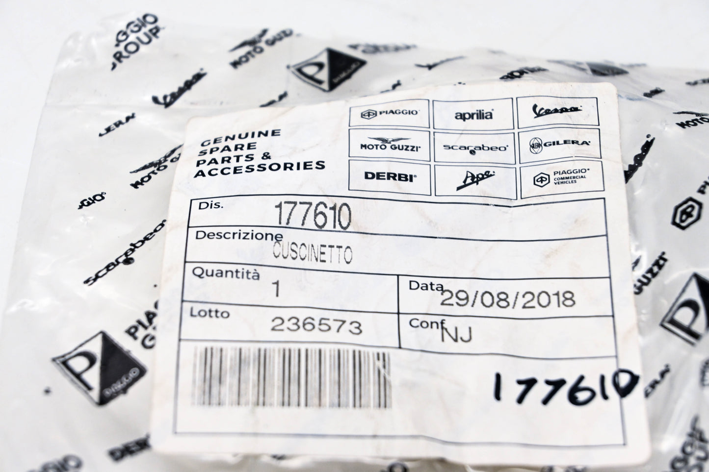 Piaggio 177610 Ball Bearing NOS