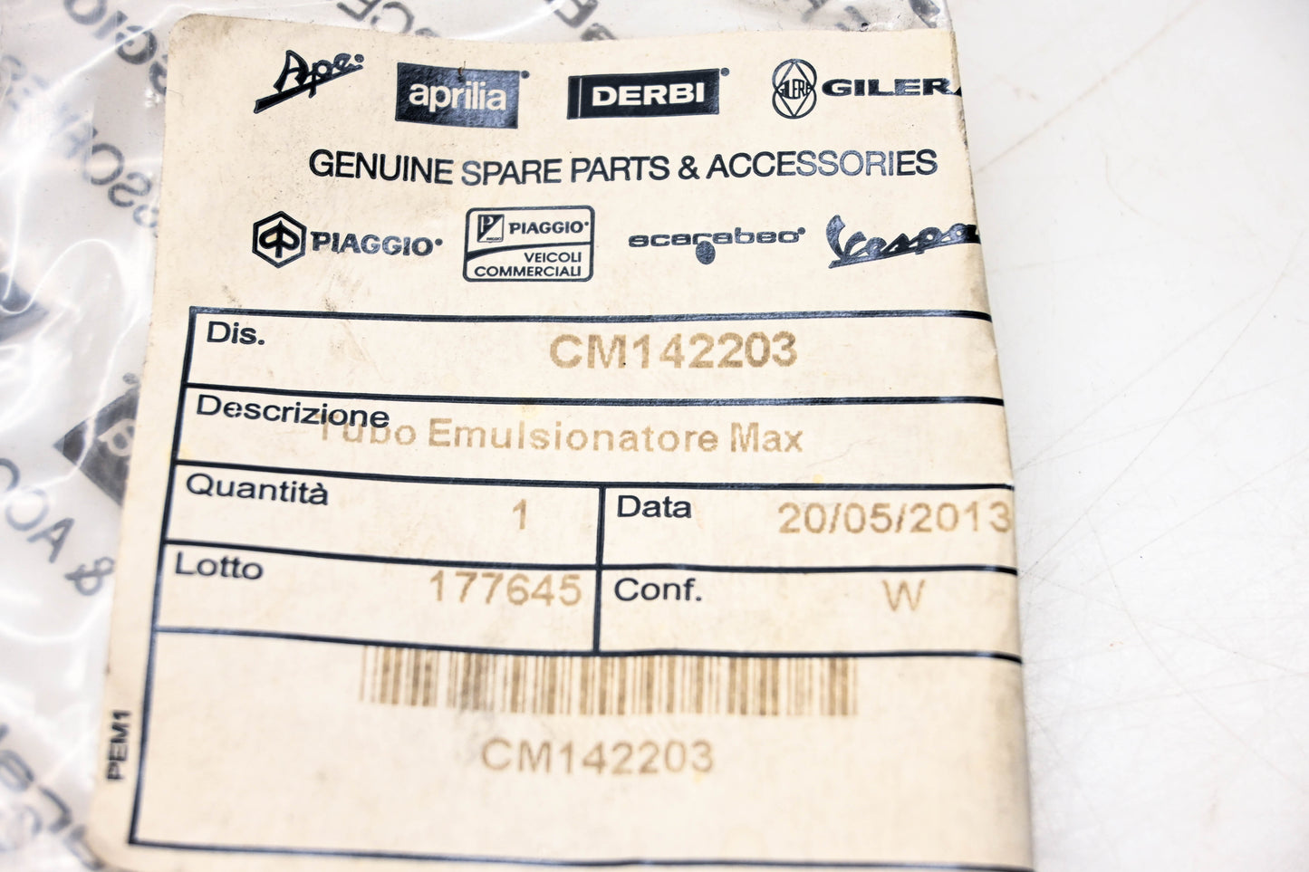 Piaggio CM142203 Diffuser Tube