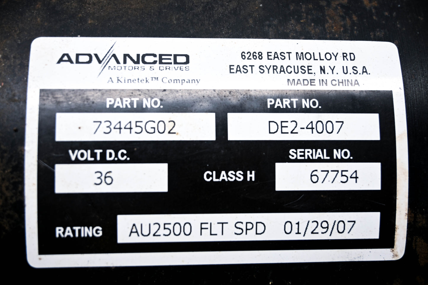 Advanced Motors 73445G02 36 Volt Electric Motor