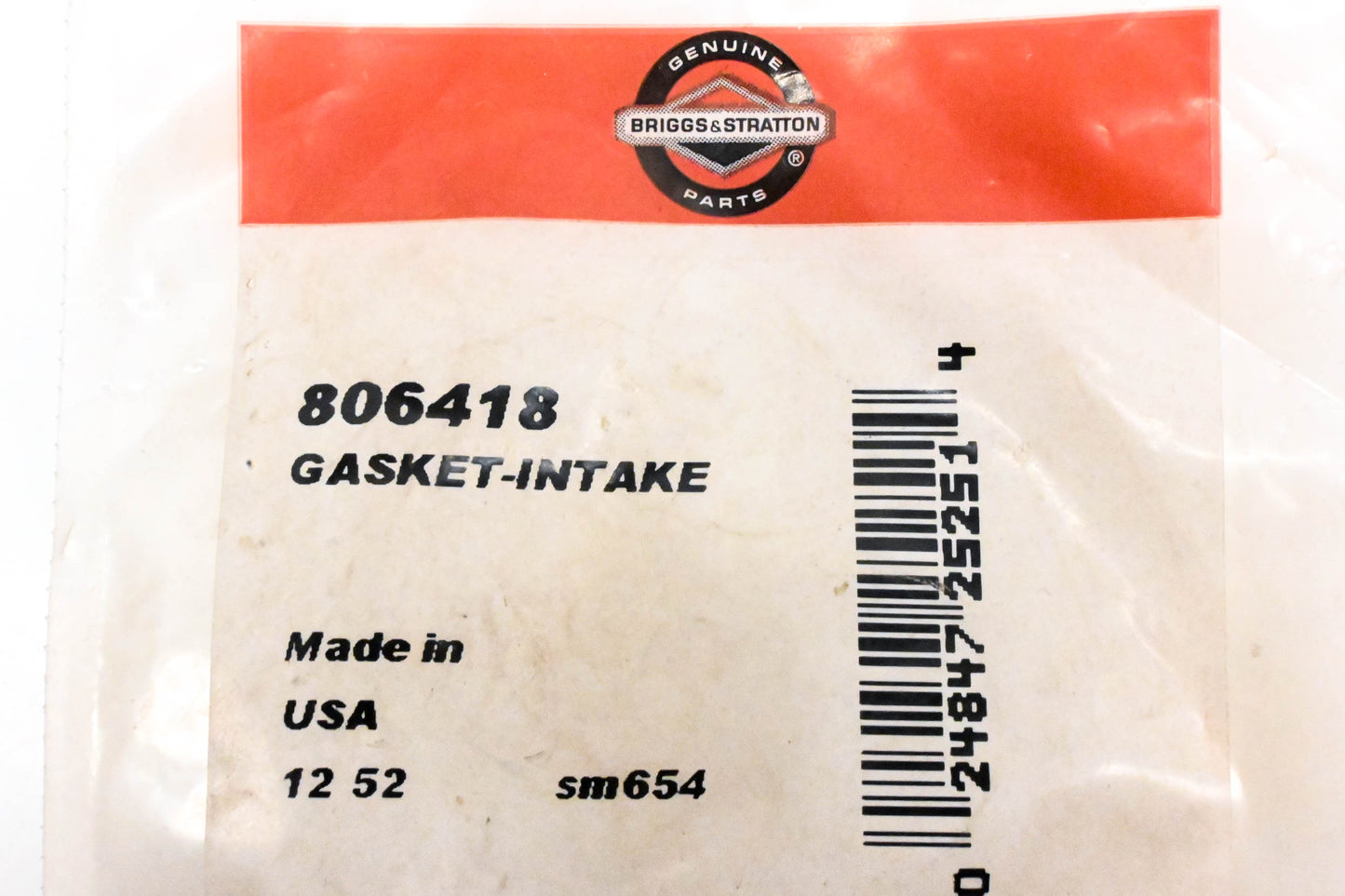 New OEM Briggs & Stratton 806418 Intake Gasket NOS