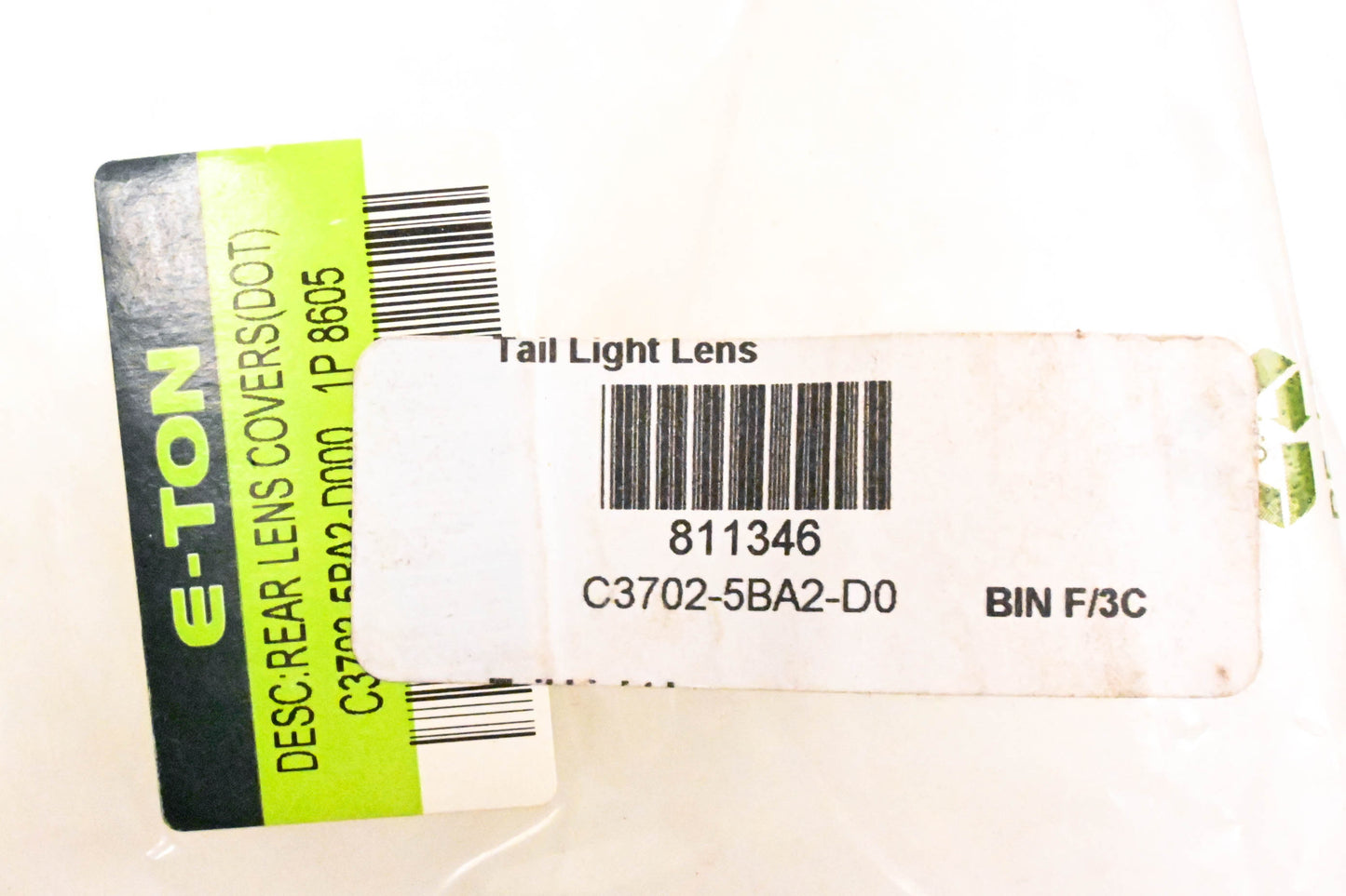 Eton C3702-5BA2-D0, 811346 Red Taillight Lens NOS