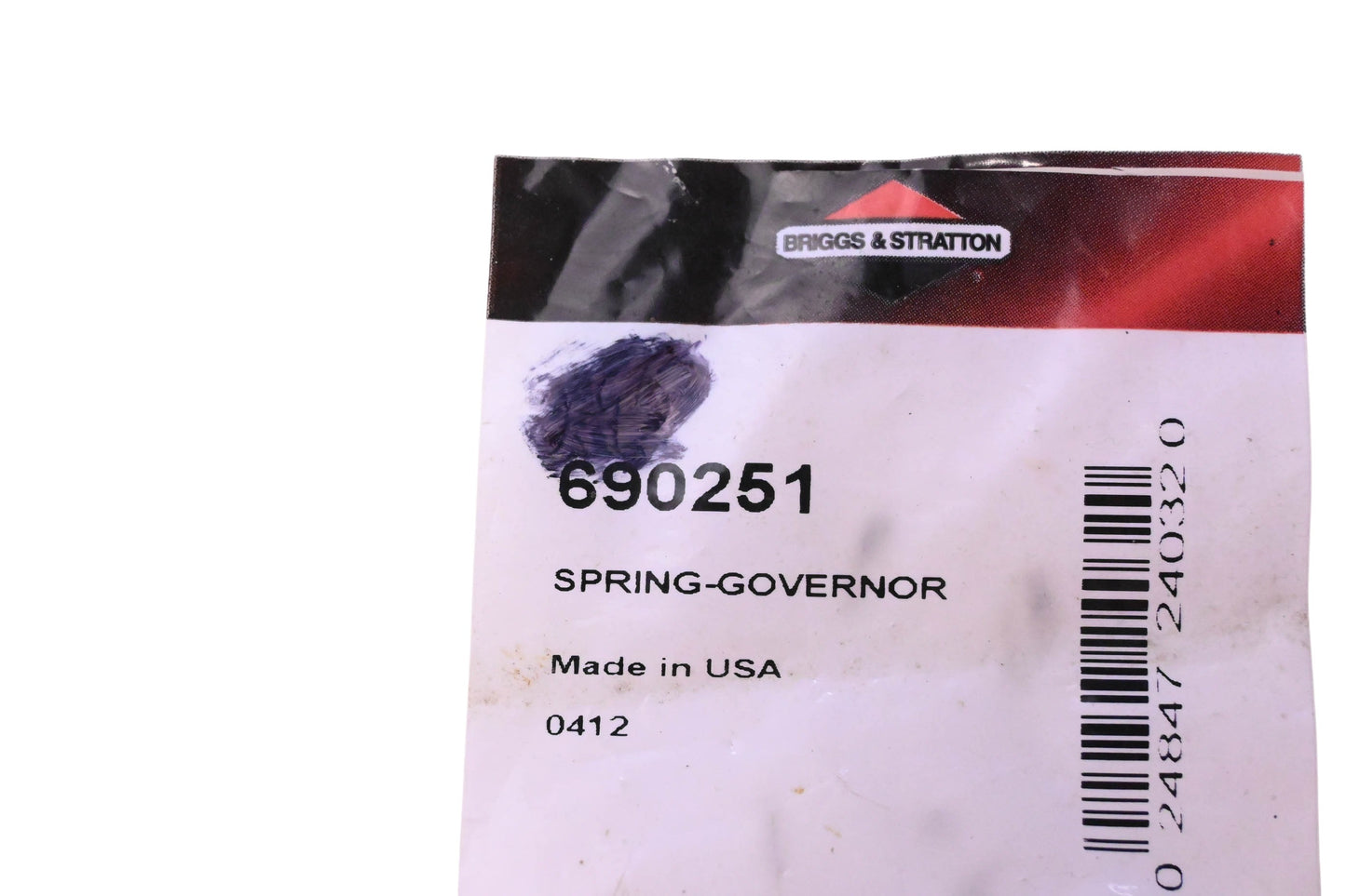 New OEM Briggs & Stratton 690251, 0412 Governor Spring NOS