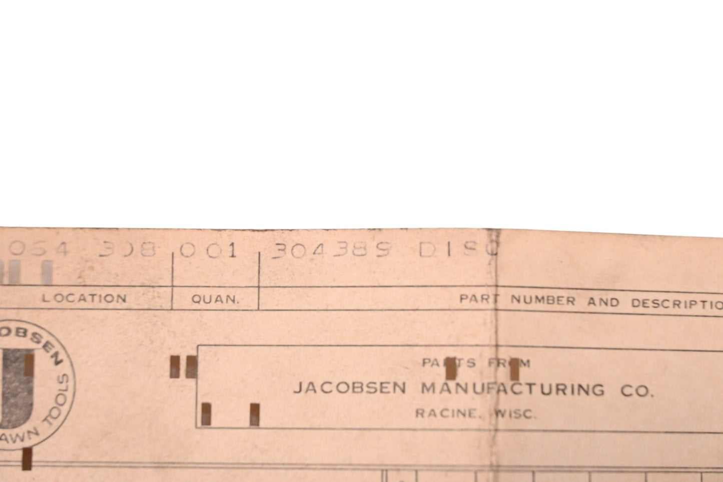 Jacobsen 304389 Disc NOS