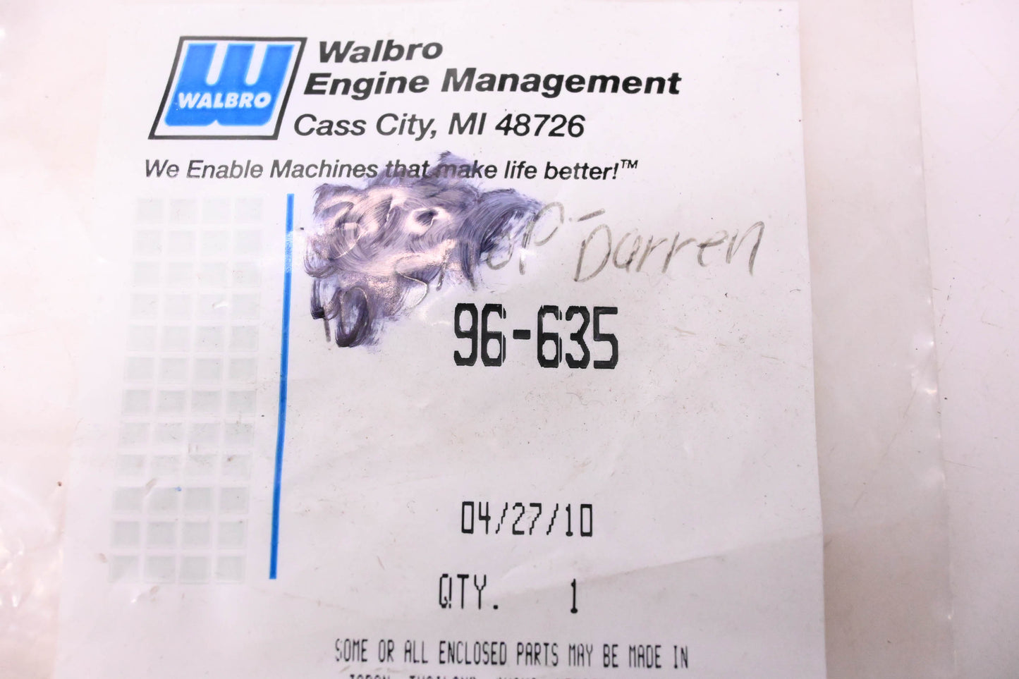Walbro 96-635 Idle Adjust Kit NOS