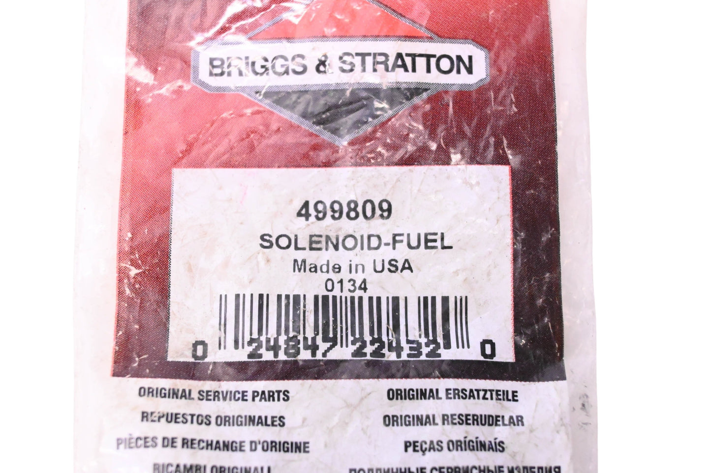 New OEM Briggs & Stratton 499809, 0134 Fuel Solenoid NOS