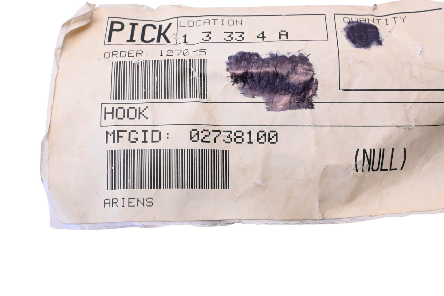 Ariens 02738100 Hook NOS