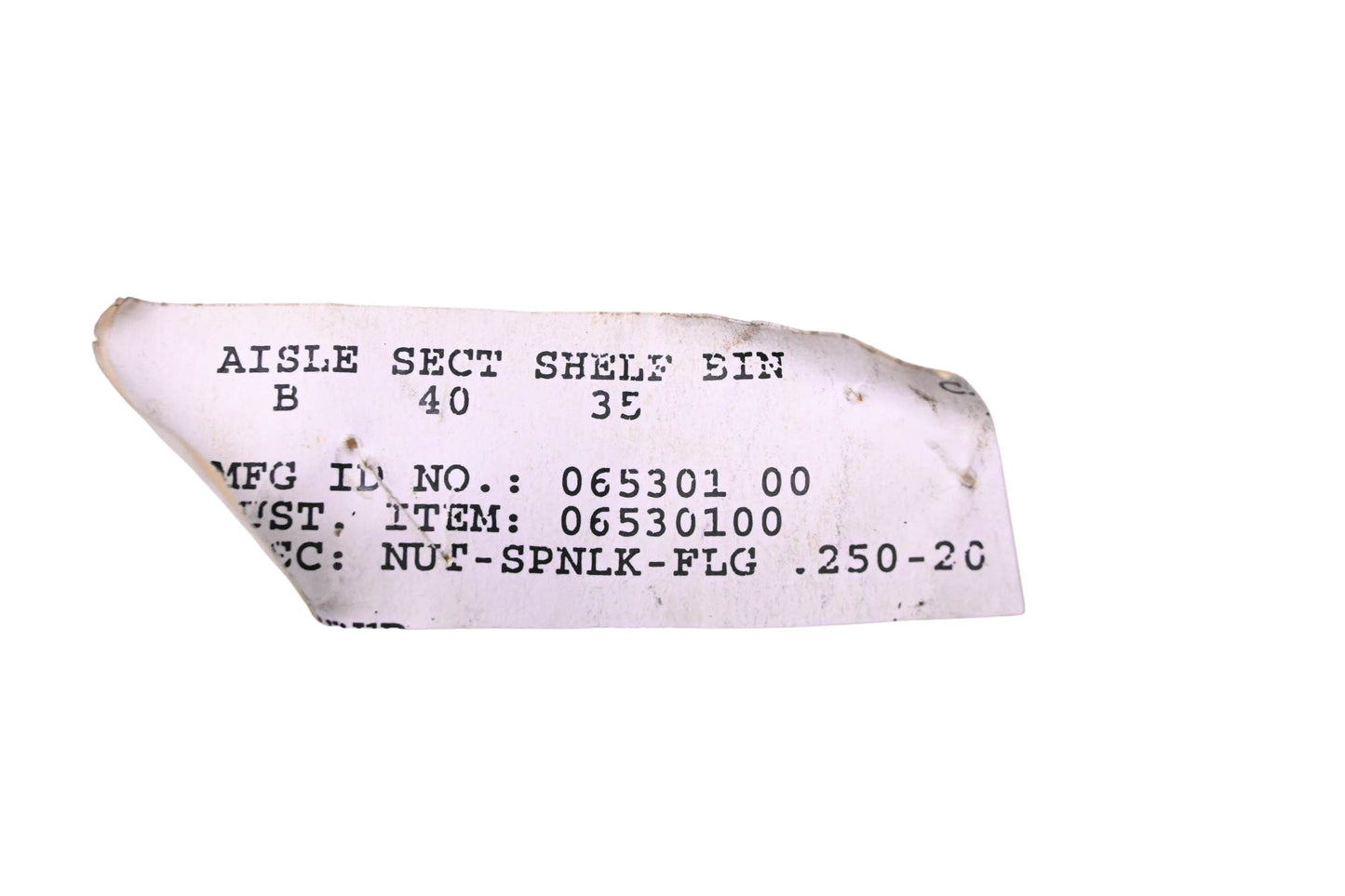 Ariens 06530100 Spin Locking Flange Nut .25-20 NOS