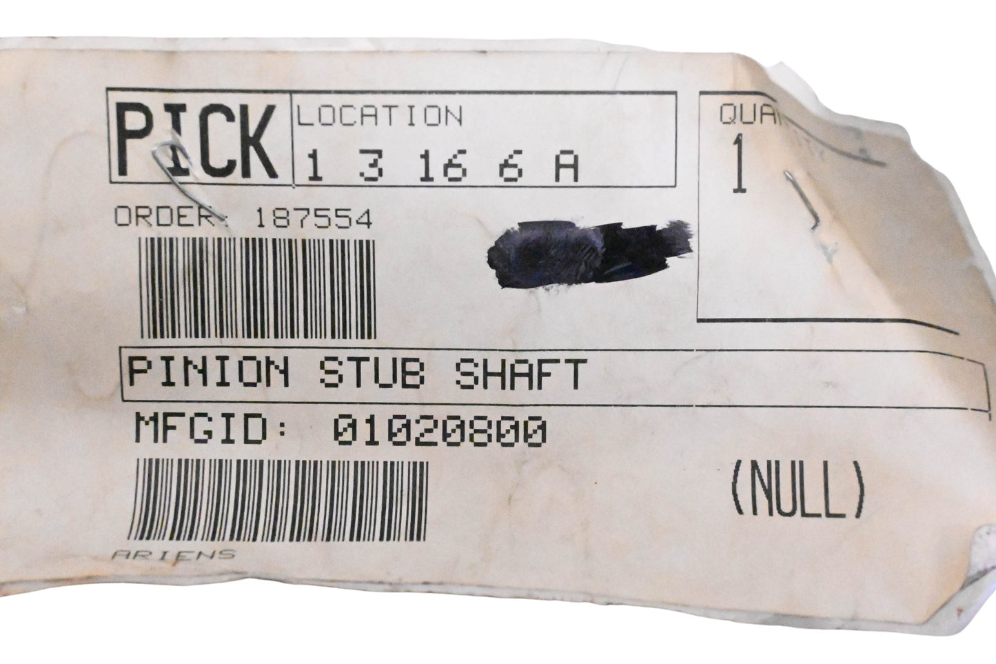 Ariens 01020800 Stub Shaft Pinion NOS