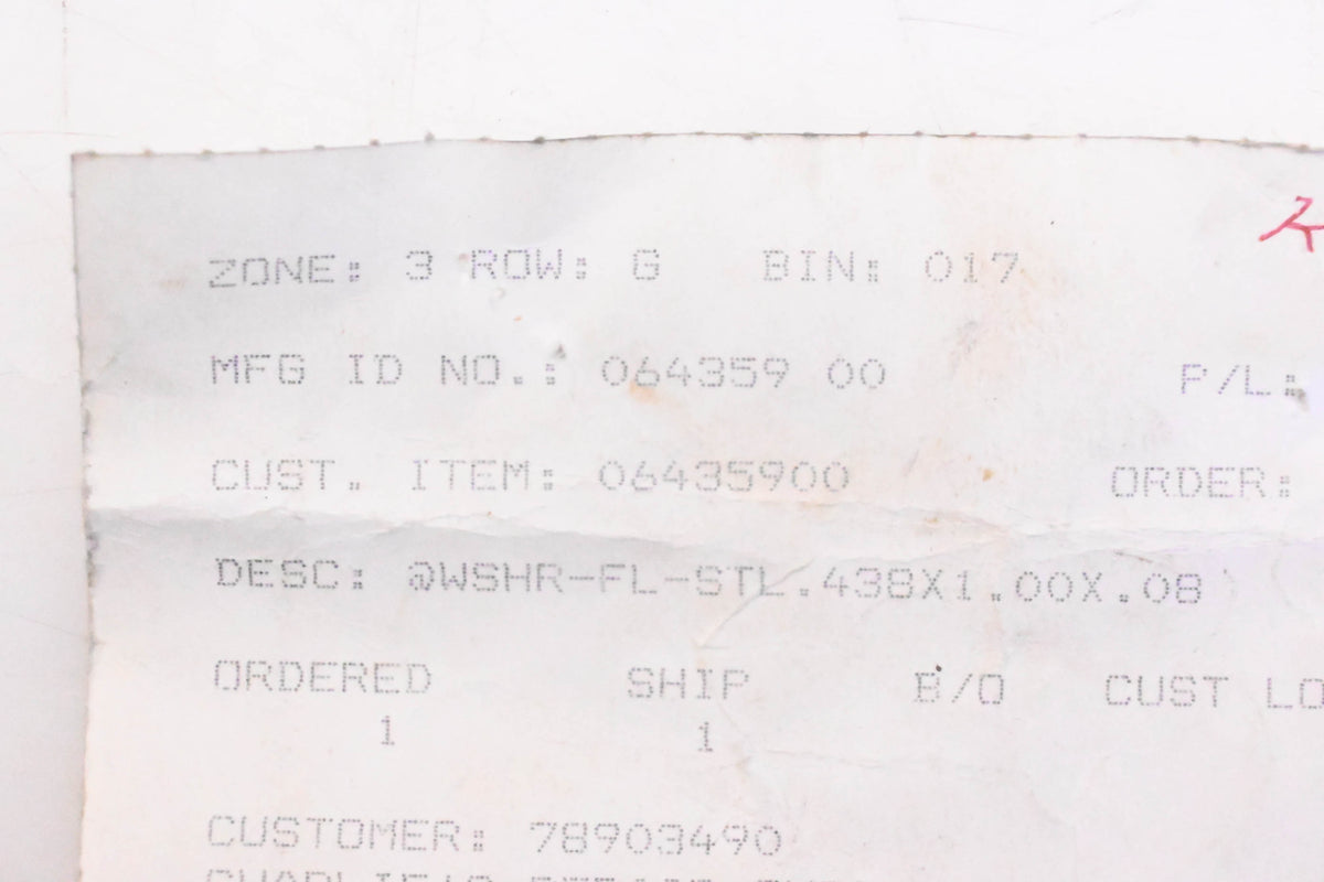 Ariens 06435900 Flat Steel Washer NOS