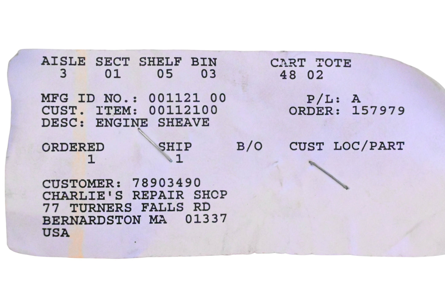 Ariens 00112100 Engine Sheave NOS