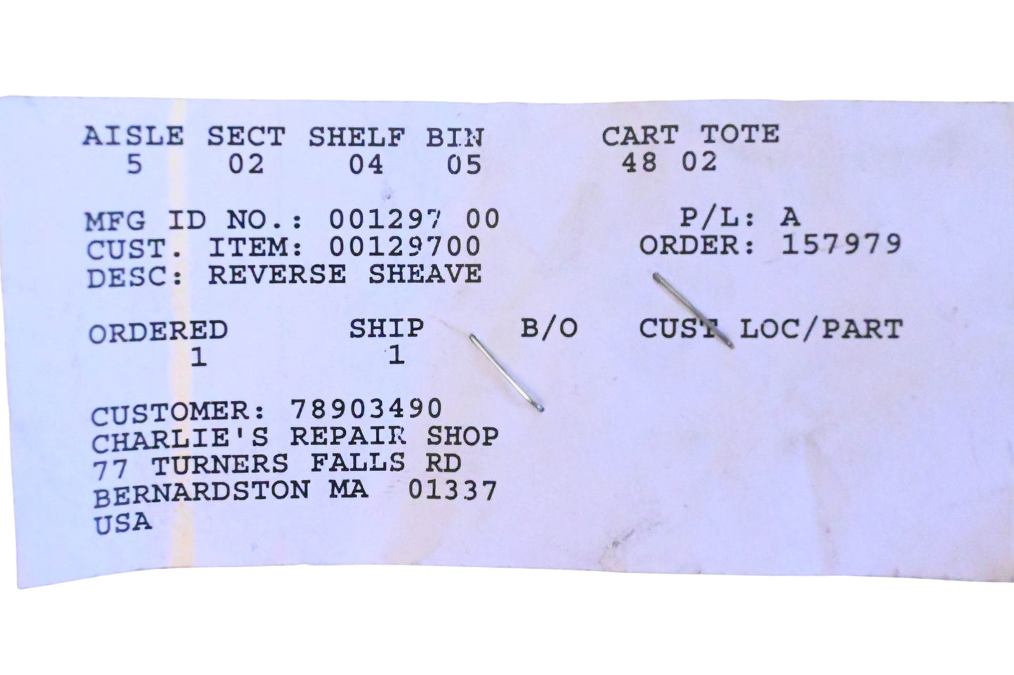 Ariens 00129700 Reverse Sheave NOS