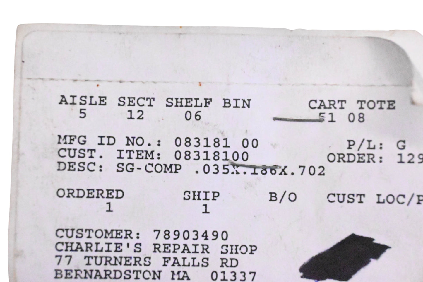 Ariens 08318100 Spring NOS
