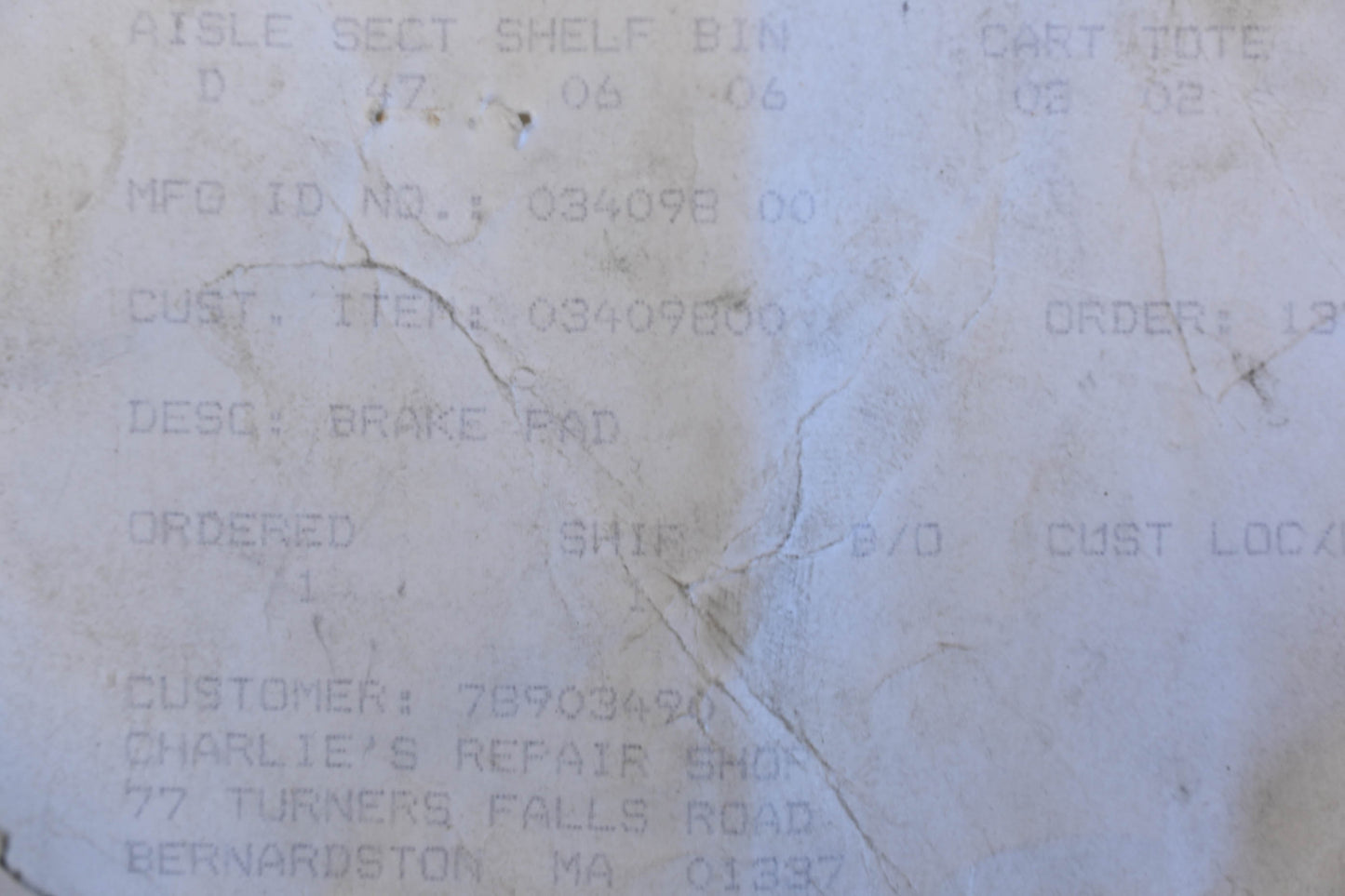 Ariens 03409800 Brake Pad NOS