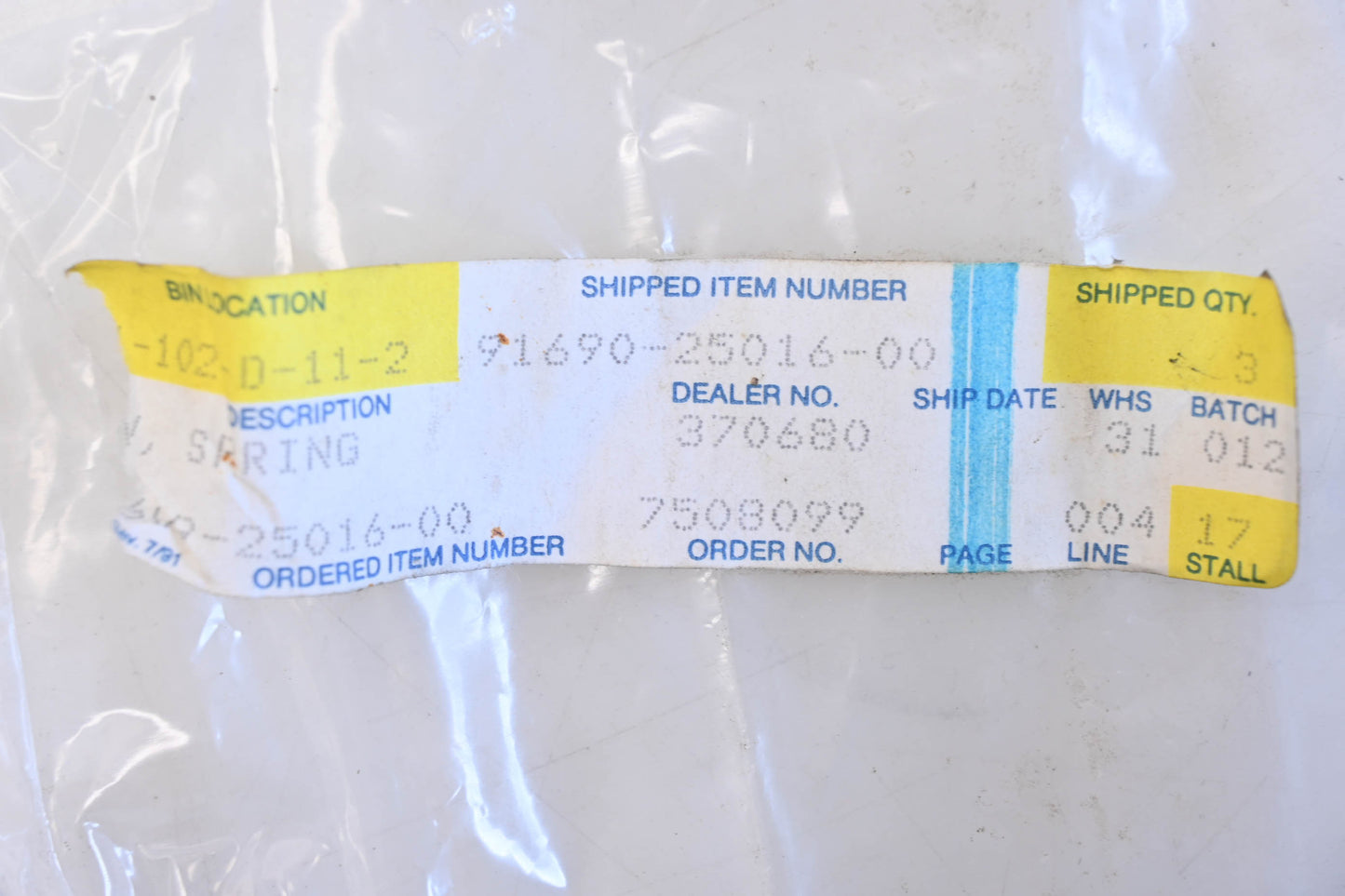 New OEM Yamaha 91690-25016-00 Spring Pins Qty 3 NOS