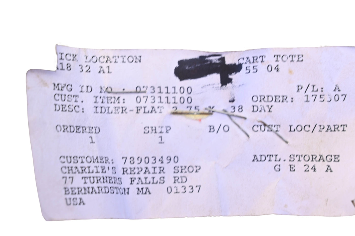 Ariens 07311100 Flat Idler NOS