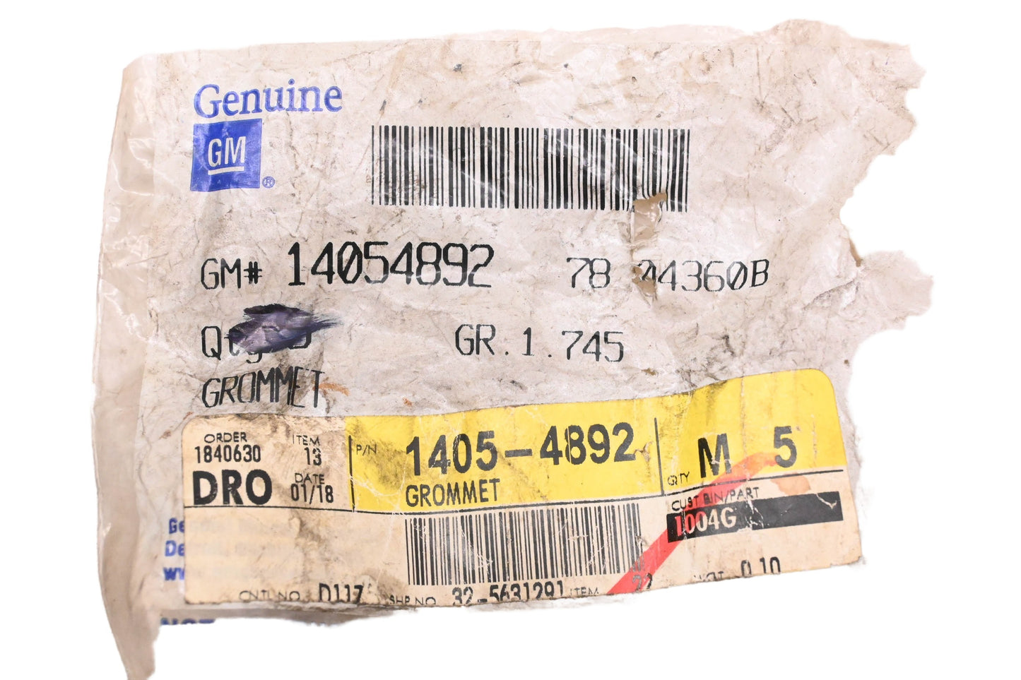 General Motors 14054892 PCV Valve Grommet NOS
