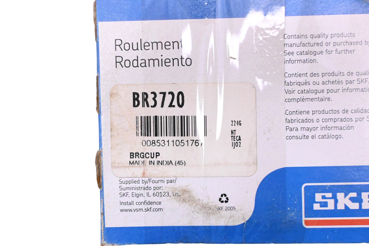 SKF BR3720 Tapered Roller Bearing Cup NOS