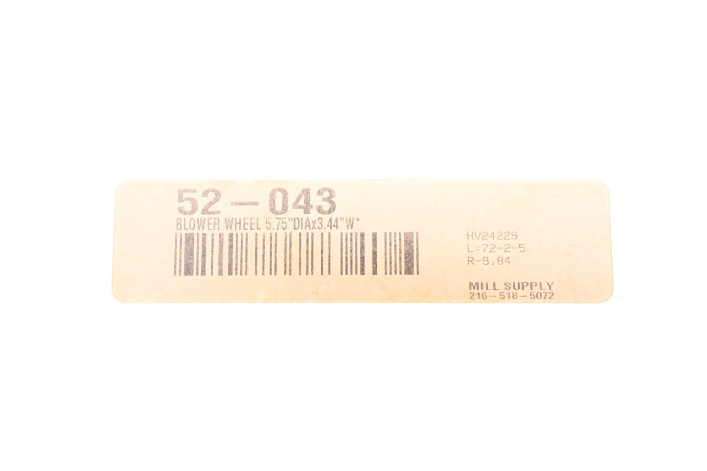 Kysor 52-043, 260230 Steel Blower Wheel NOS