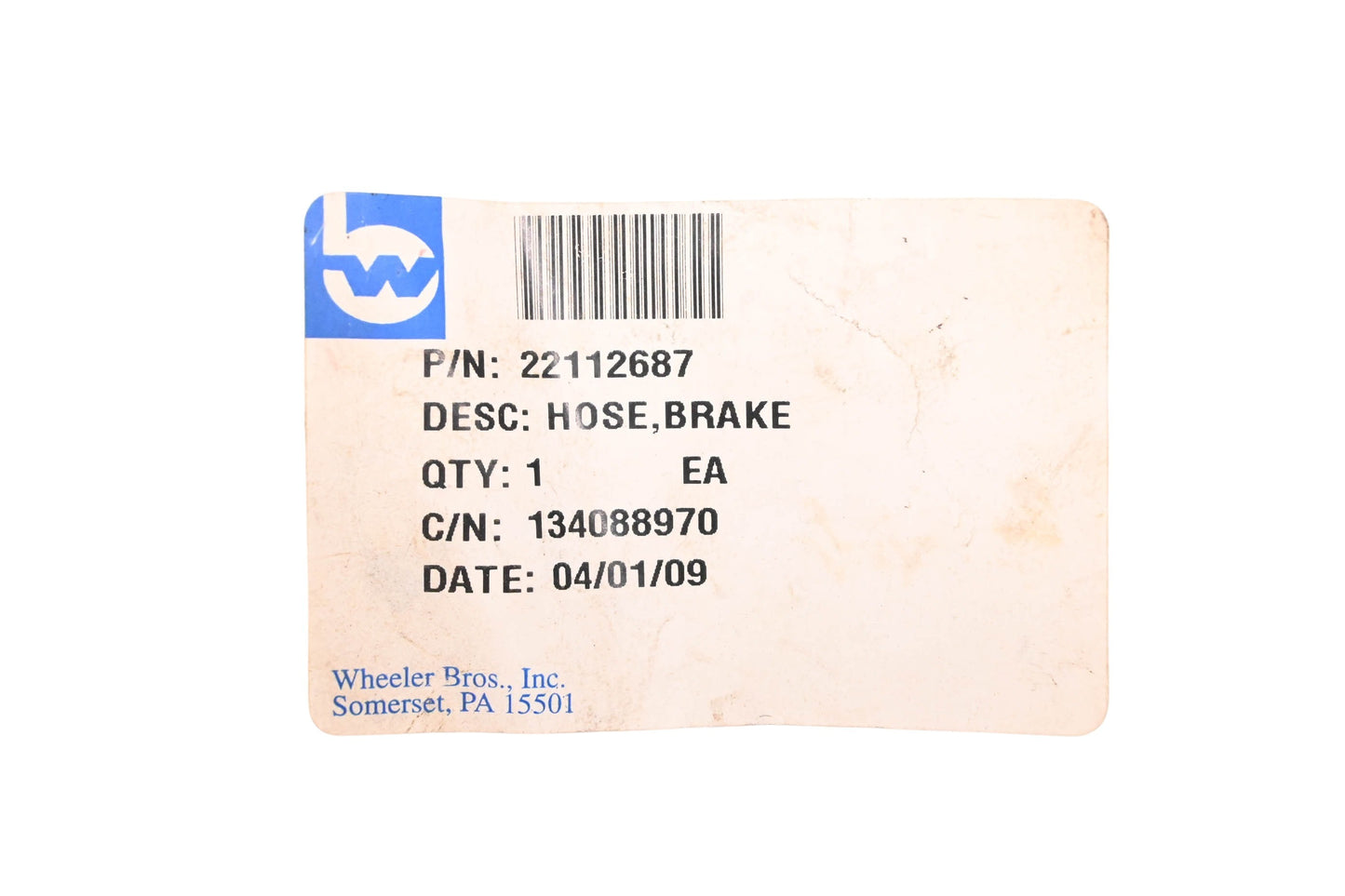 Wheeler Fleet Solutions 22112687 Hydraulic Brake Hose NOS