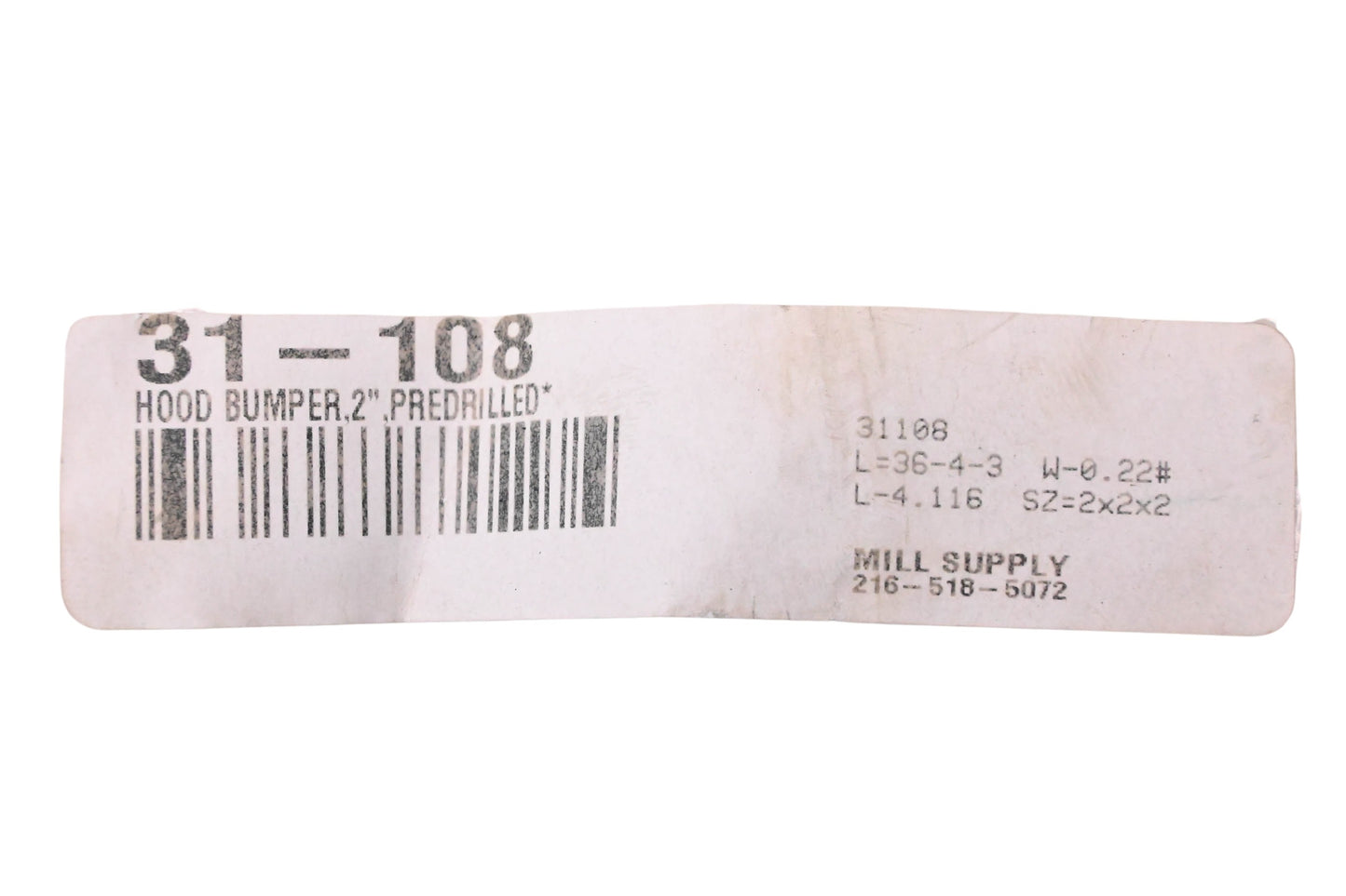 Mill Supply, Inc. 31-108 Hood Bumper Kits Qty 2 NOS