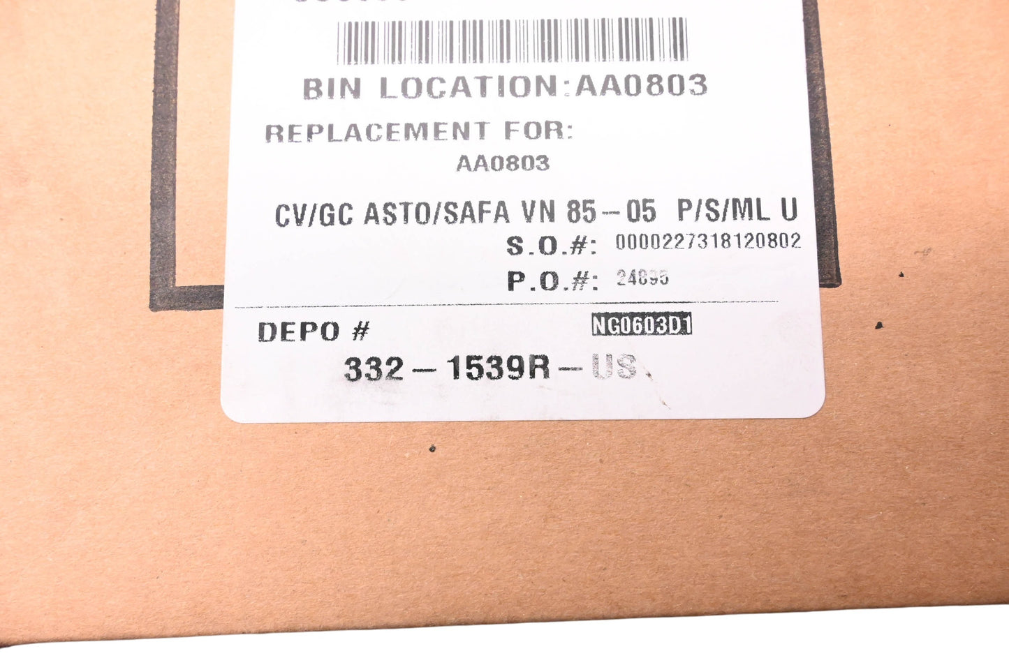 DEPO 332-1539R-US Passenger Side Parking Light Assembly NOS