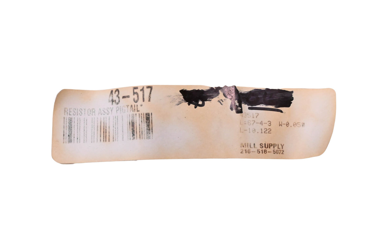 Mill Supply, Inc. 43-517 Pigtail Resistor Assembly NOS
