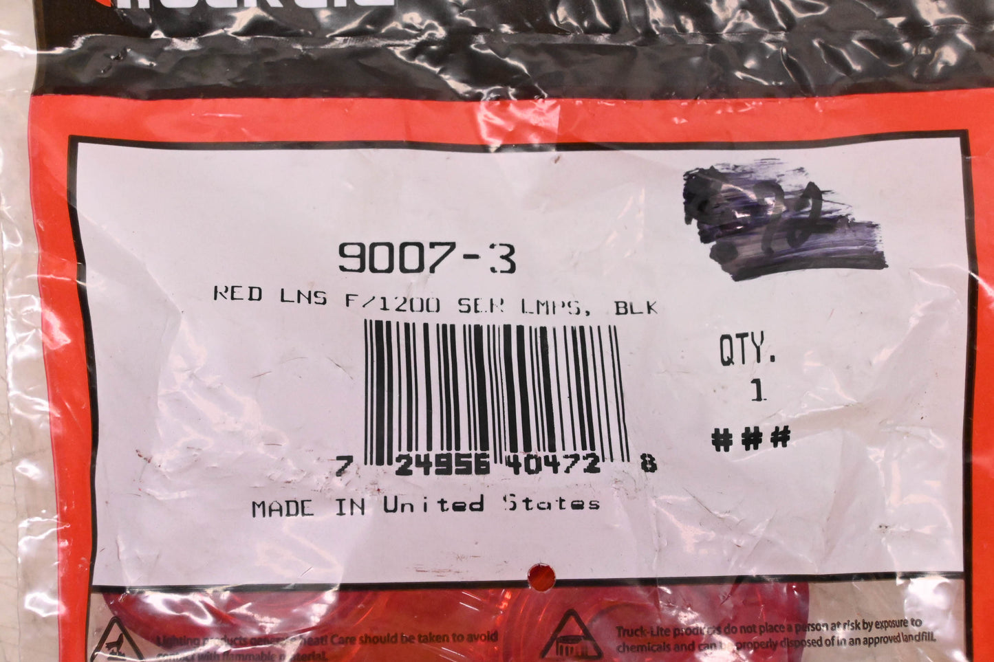 Truck-Lite 9007-3 Red Marker Light Lens NOS