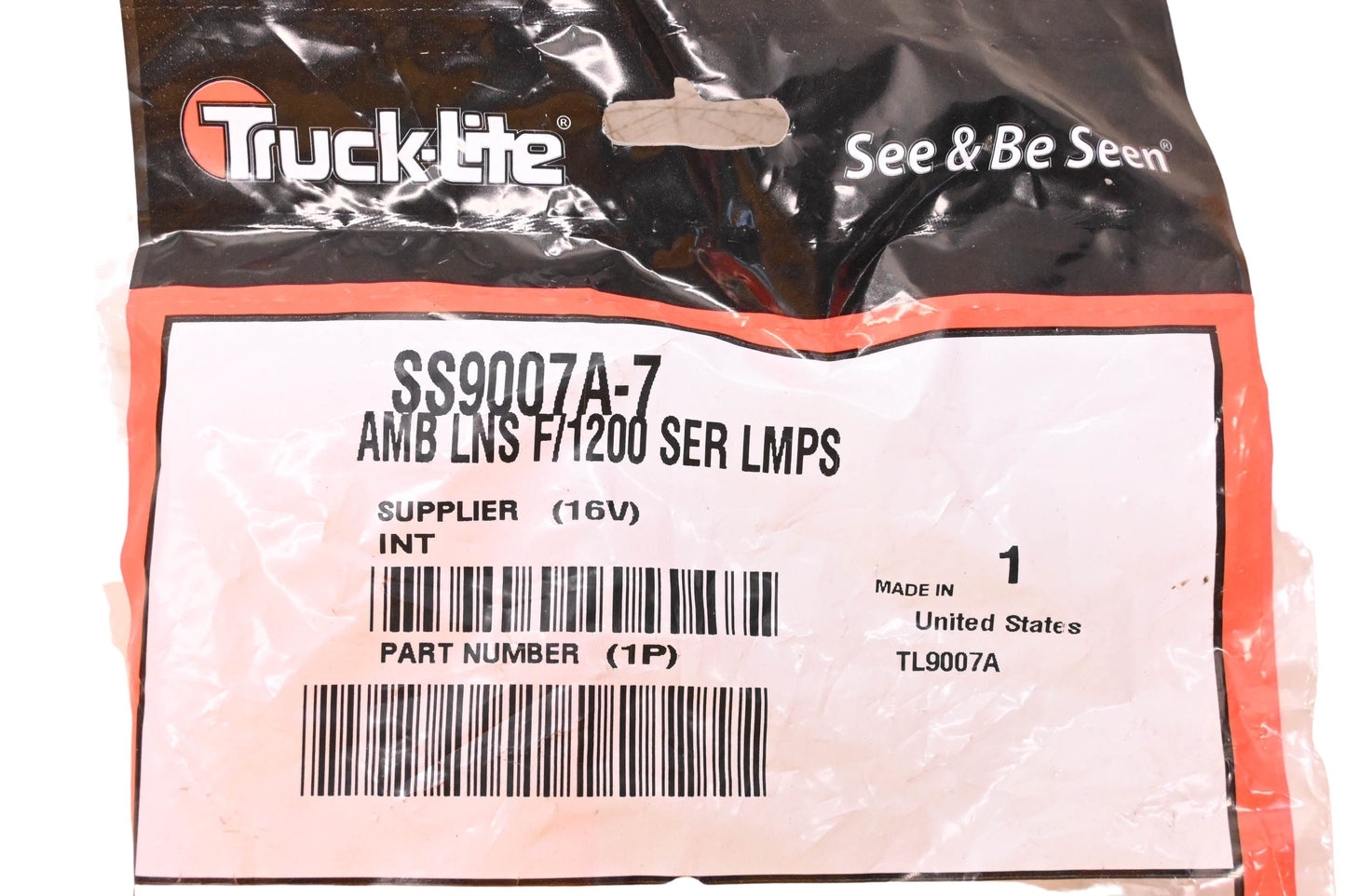 Truck-Lite SS9007A-7, 9007A Yellow Oval Light Lens NOS