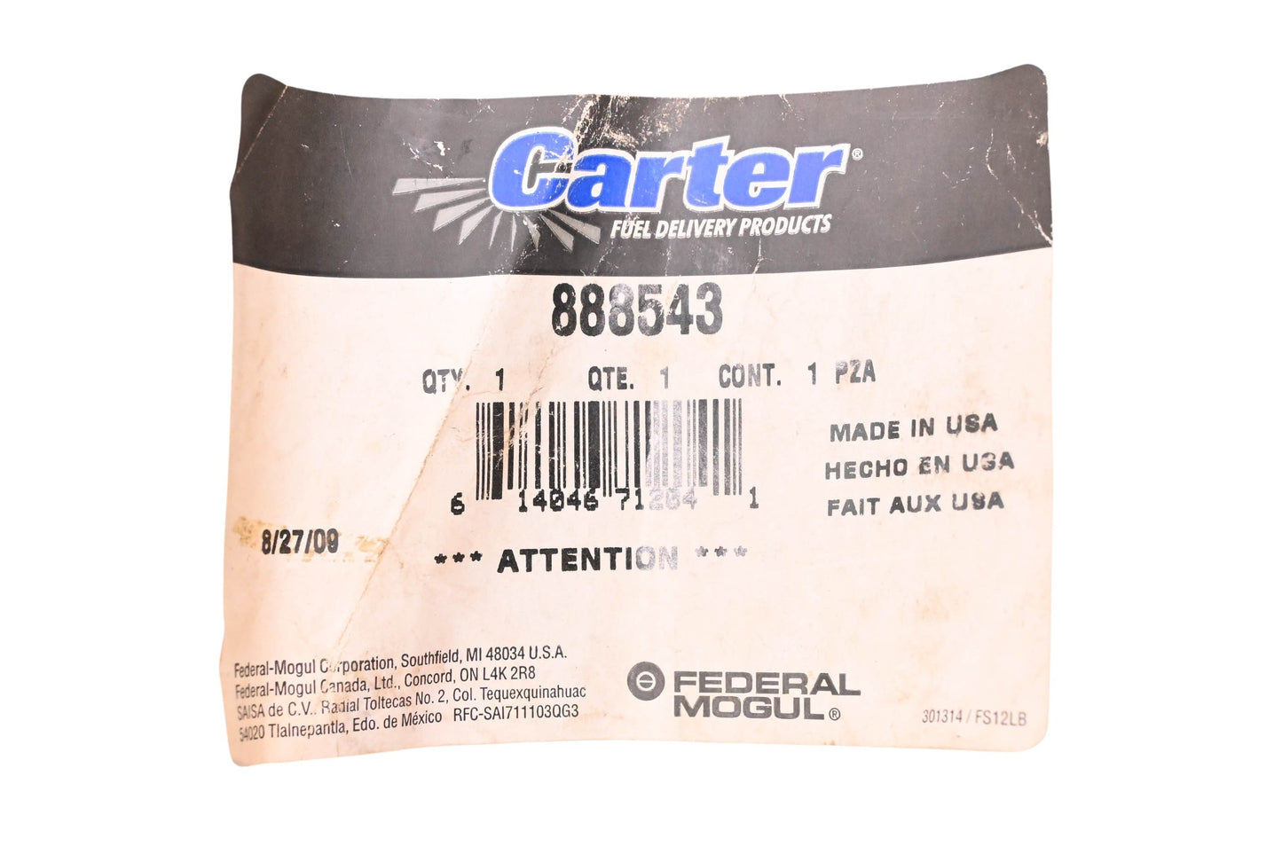 Carter 888543 Fuel Pump Wiring Harness NOS