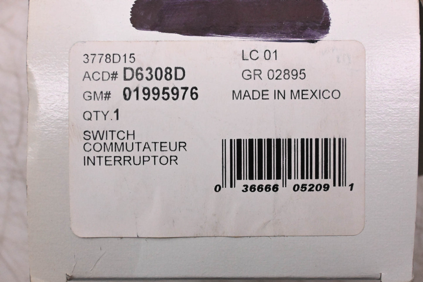 ACDelco D6308D Turn Signal Switch Assembly Kit NOS