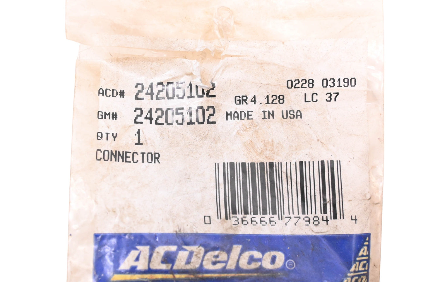 ACDelco 24205102 Push In Cooler Line Connector NOS