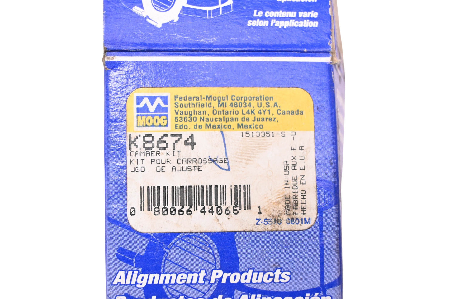 Moog K8674 Front Alignment Caster/ Camber Kit NOS