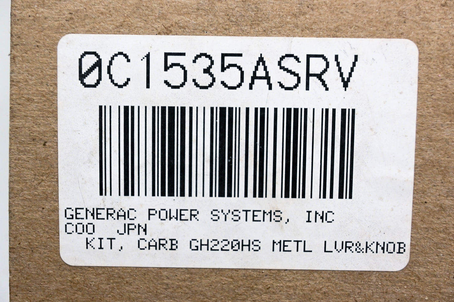 Generac 0C1535ASRV Carburetor Assembly NOS