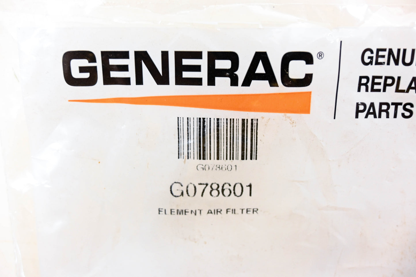 Generac G078601 Air Filter NOS