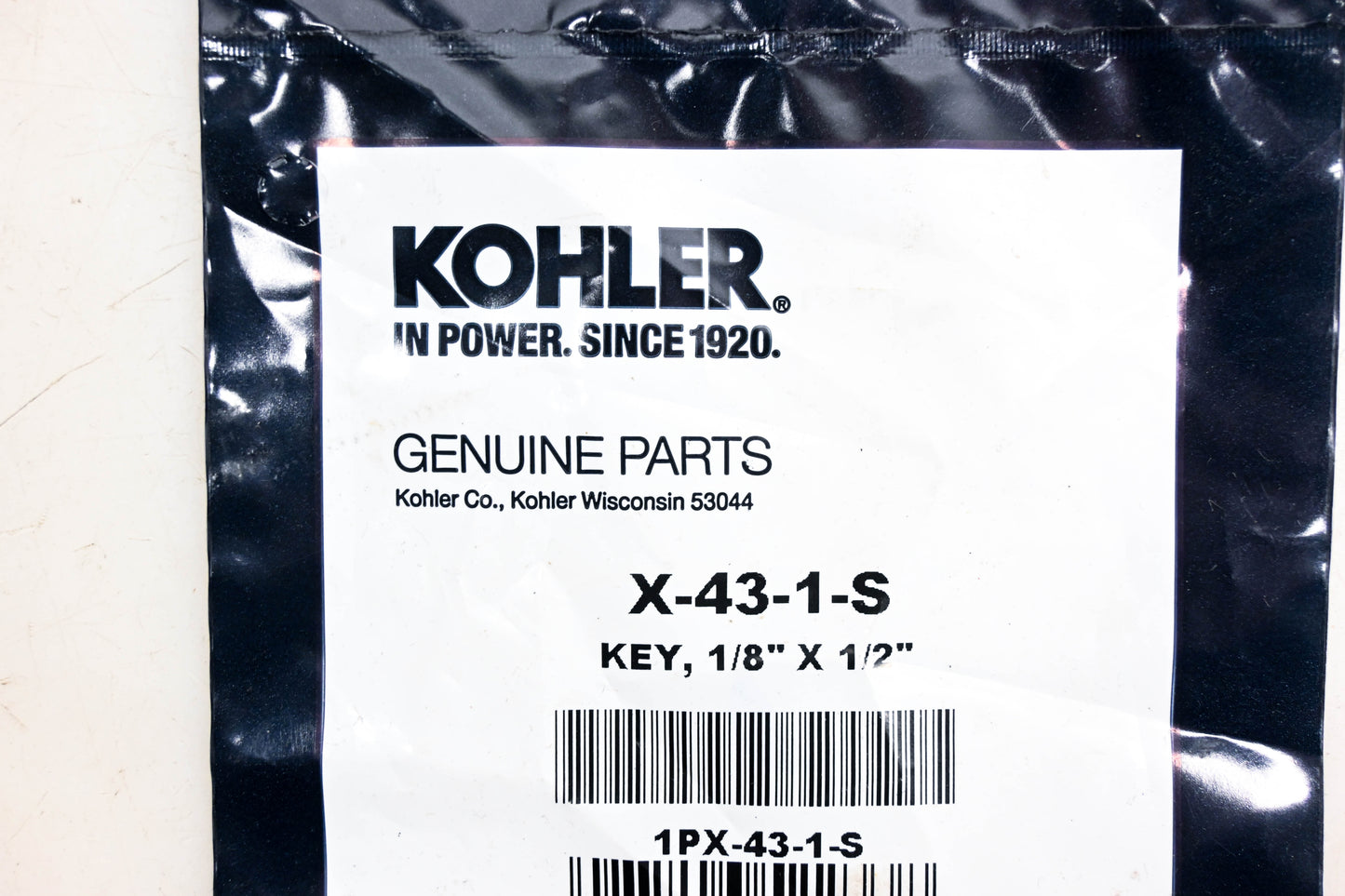 Kohler X-43-1-S Woodruff Key 1/8"x1/2" NOS