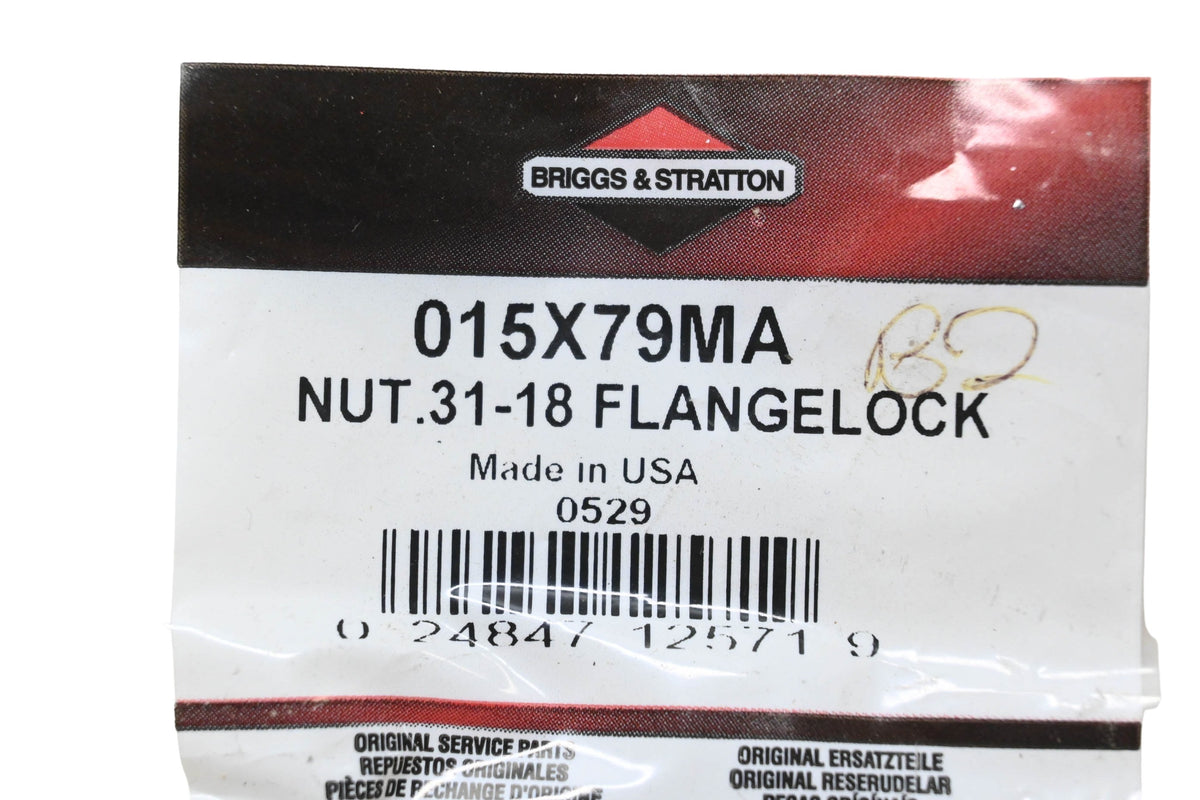 New OEM Briggs & Stratton 015X79MA Flange Lock Nut .31-18 NOS
