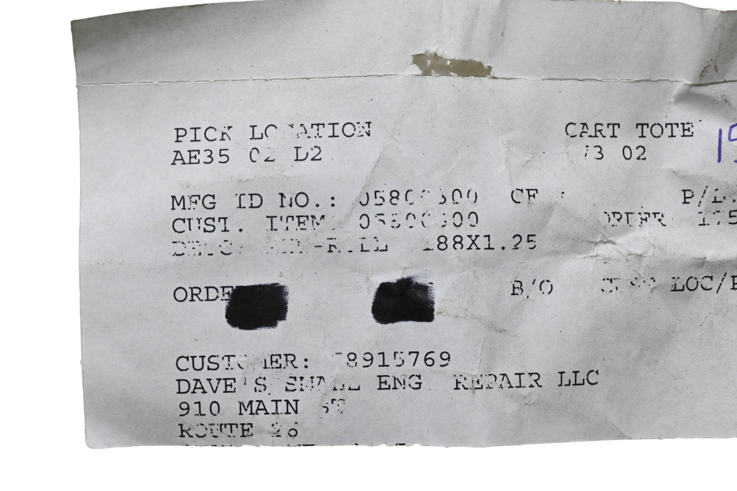 Ariens 05800300 Roll Pin .188x1.25 NOS