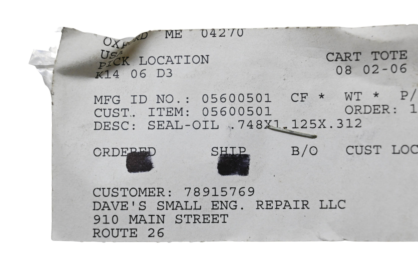 Ariens 05600501 Oil Seal .748x1.125x.312 NOS