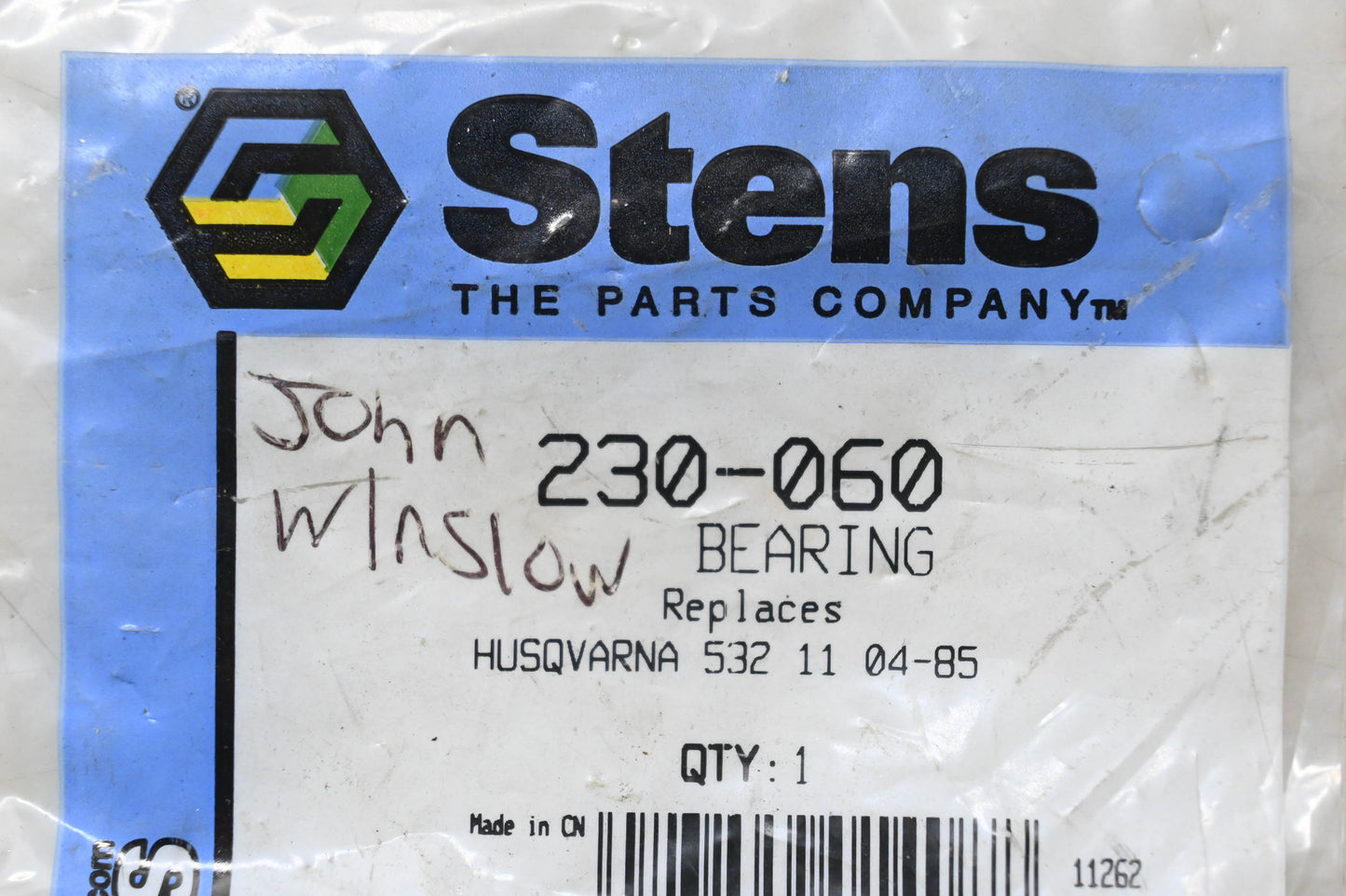 Stens 230-060, 532 11 04-85 Bearing NOS